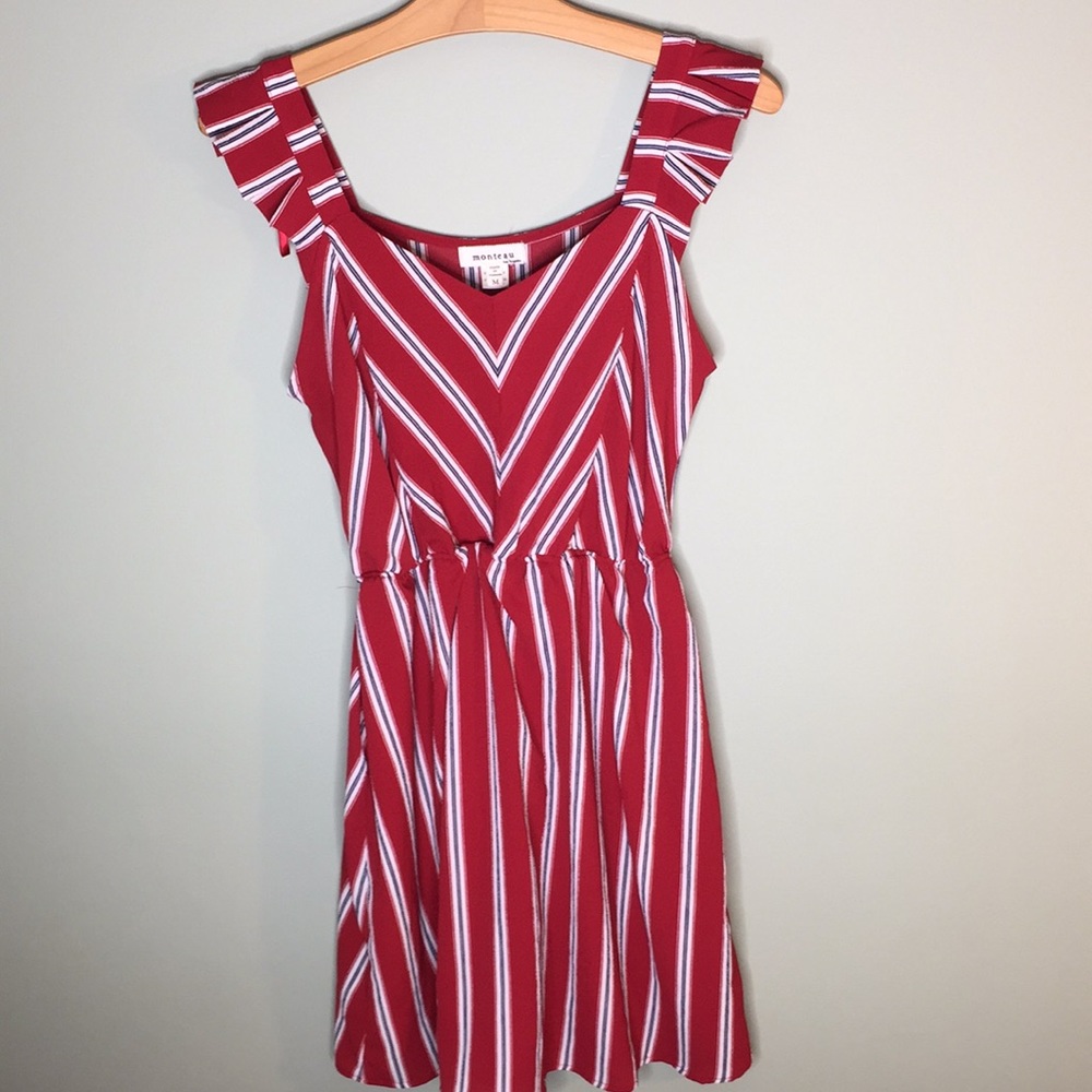 Red Striped Dress Tank Sleeves